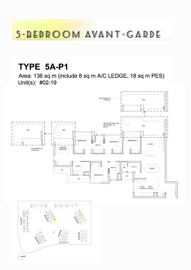 High Park Residences floor plan 1,464 sqft Type 5A-P1