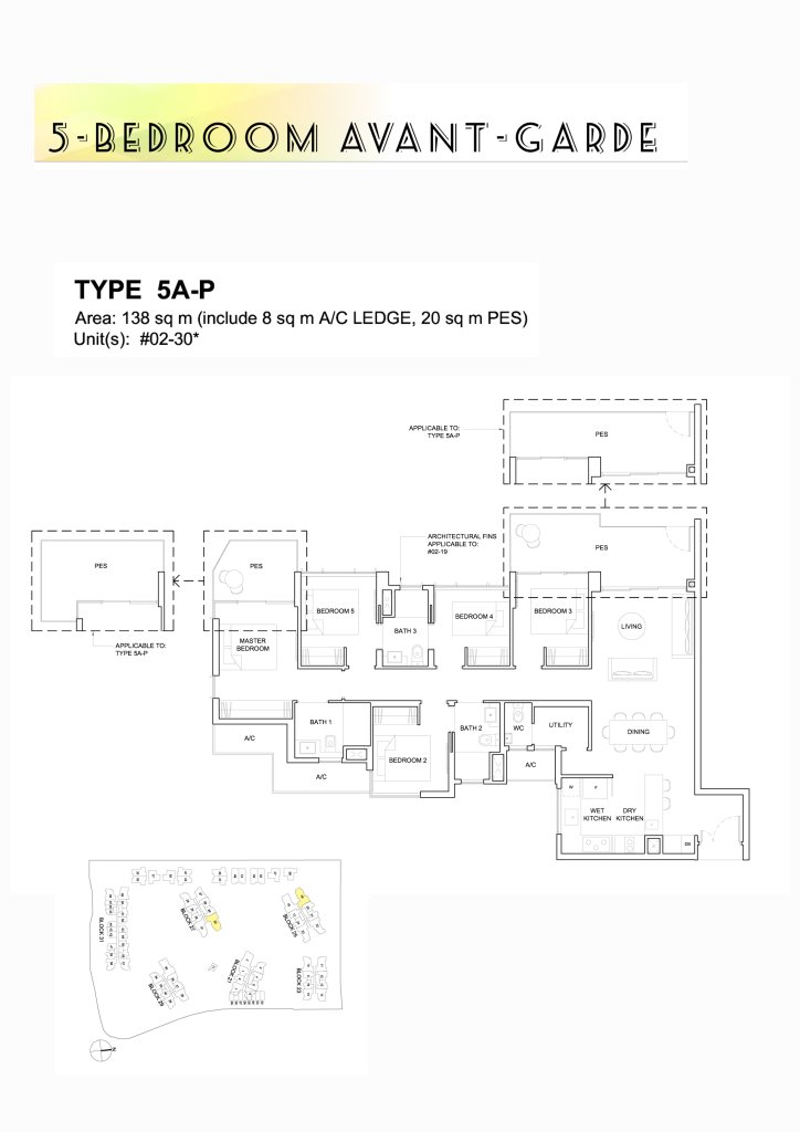 High Park Residences floor plan 1,485 sqft Type 5A-P