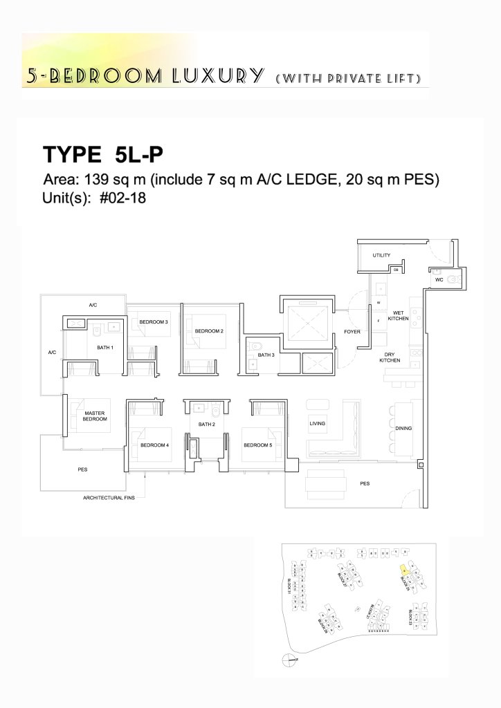 High Park Residences floor plan 1,496 sqft Type 5L-P