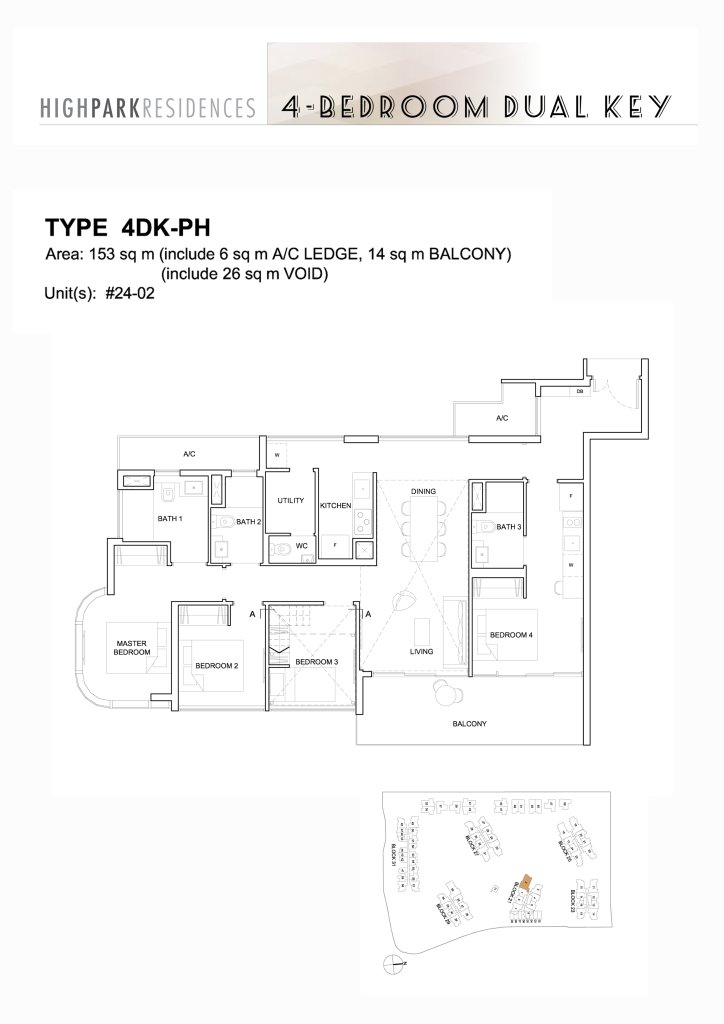 High Park Residences floor plan 1,647 sqft Type 4DK-PH