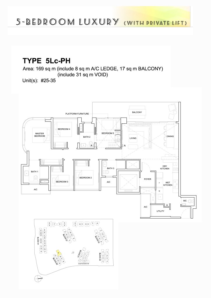 High Park Residences floor plan 1,819 sqft Type 5Lc-PH