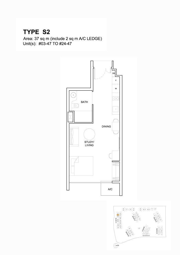 High Park Residences floor plan 398 sqft Type S2