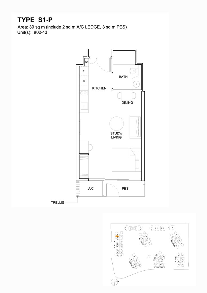 High Park Residences floor plan 420 sqft Type S1-P