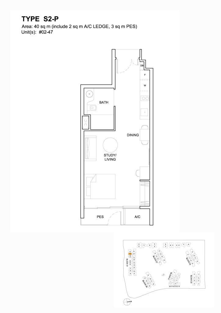 High Park Residences floor plan 431 sqft Type S2-P