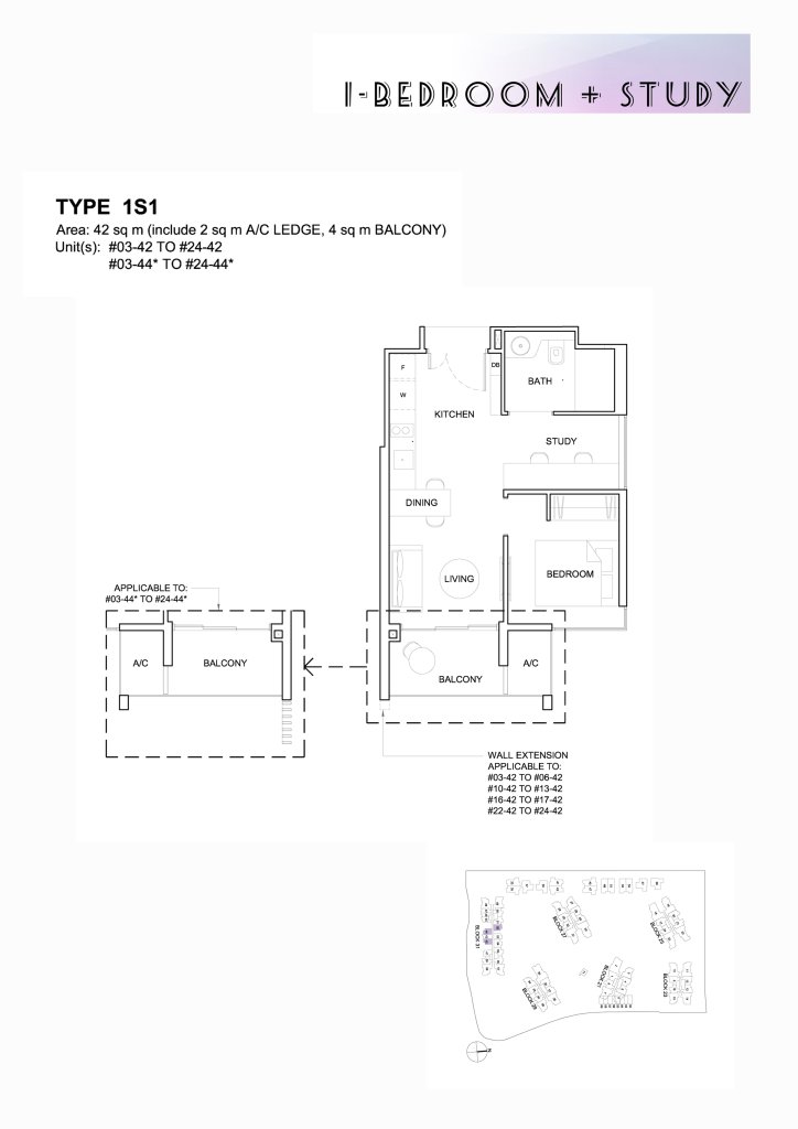 High Park Residences floor plan 452 sqft Type 1S1