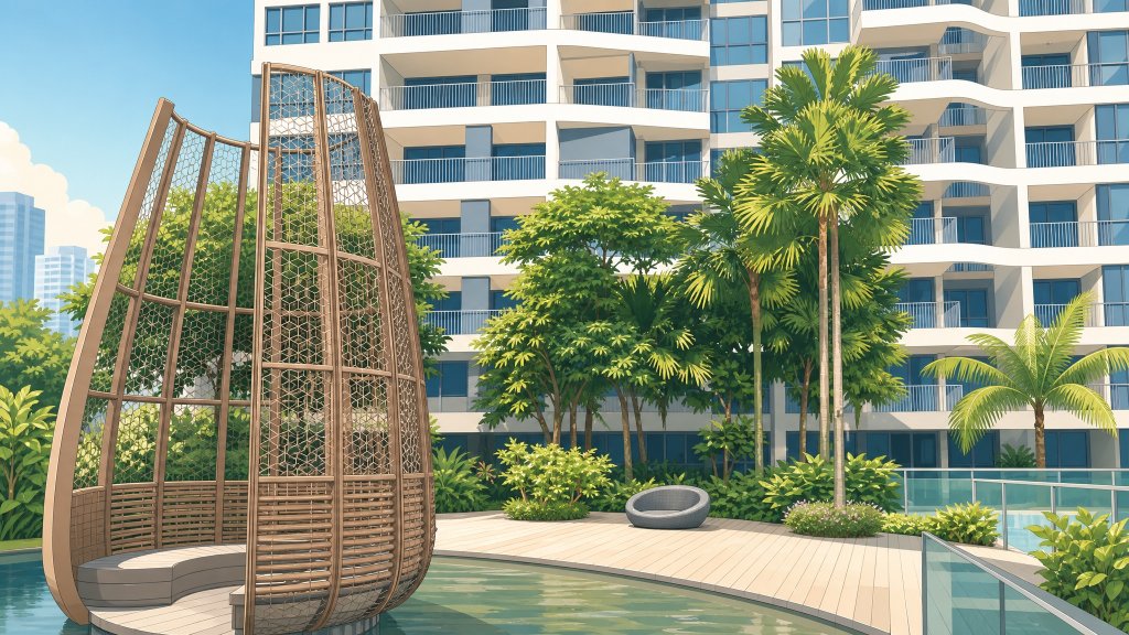 High Park Residences woven garden pavilion and towers