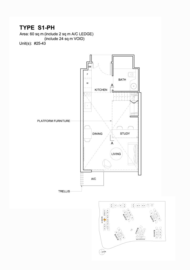 High Park Residences floor plan 646 sqft Type S1-PH