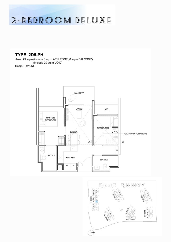 High Park Residences floor plan 850 sqft Type 2D5-PH