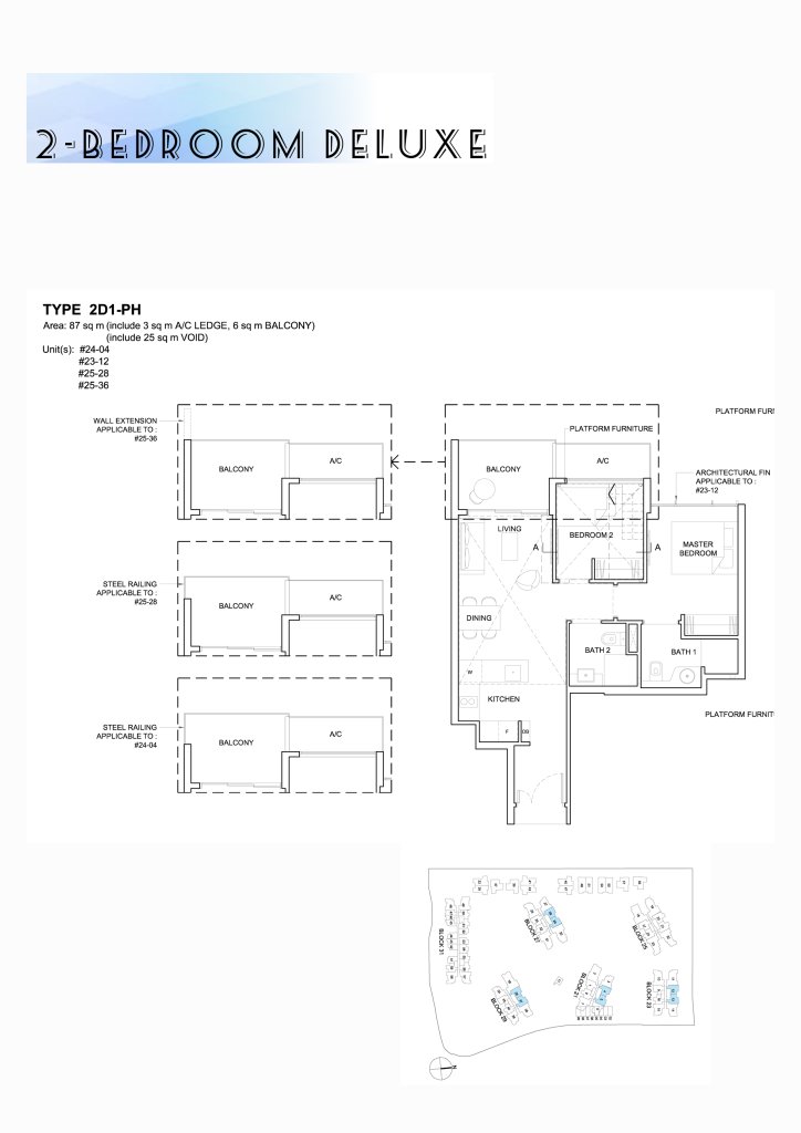 High Park Residences floor plan 936 sqft Type 2D1-PH