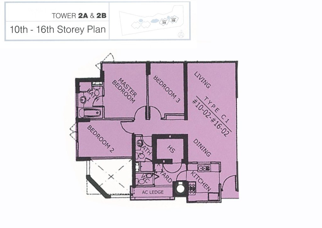 Hillview Regency floor plan 1,109 sqft Type C1-1
