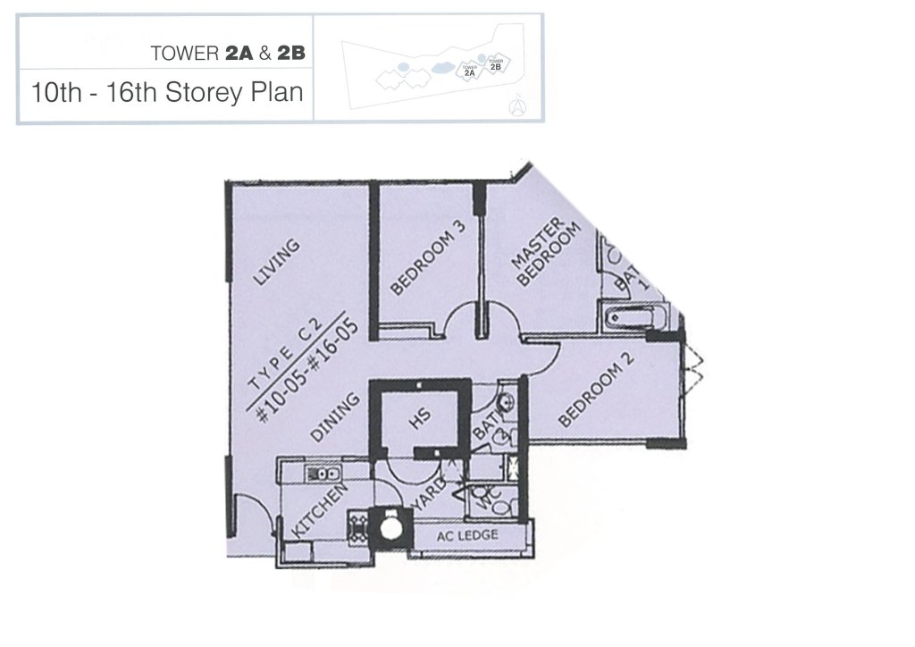 Hillview Regency floor plan 1,119 sqft Type C2