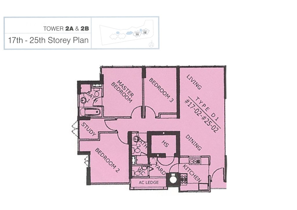 Hillview Regency floor plan 1,195 sqft Type D1