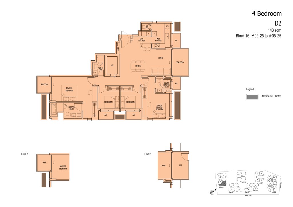 Jervois Mansion floor plan 1,539 sqft Type D2