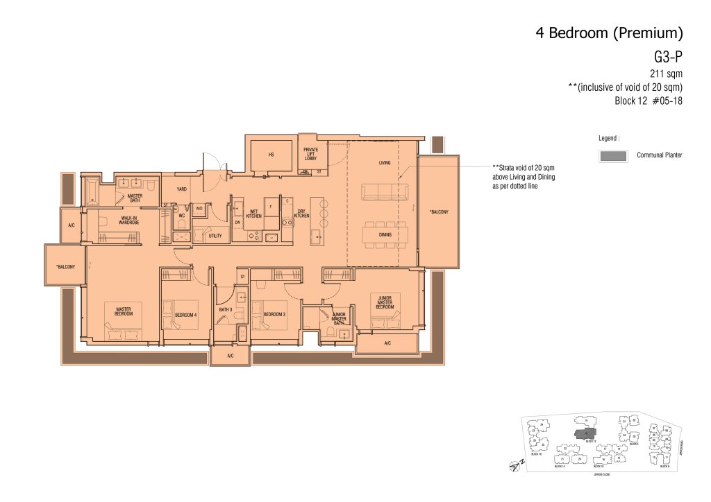 Jervois Mansion floor plan 2,272 sqft Type G3-P