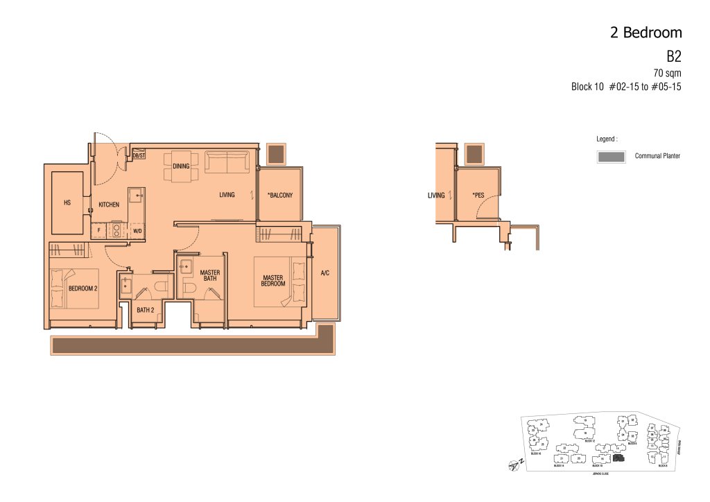 Jervois Mansion floor plan 753 sqft Type B2