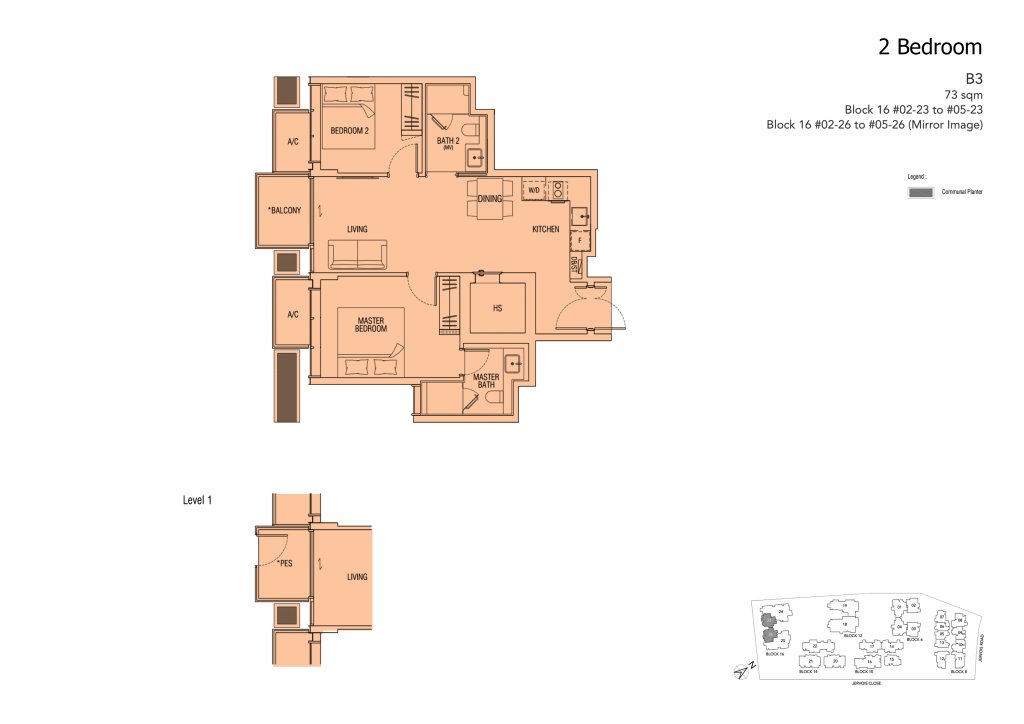 Jervois Mansion floor plan 786 sqft Type B3