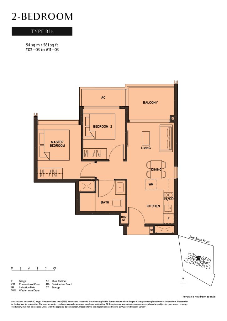 Juniper Hill floor plan 581 sqft Type B1b