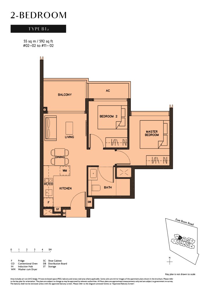 Juniper Hill floor plan 592 sqft Type B1a