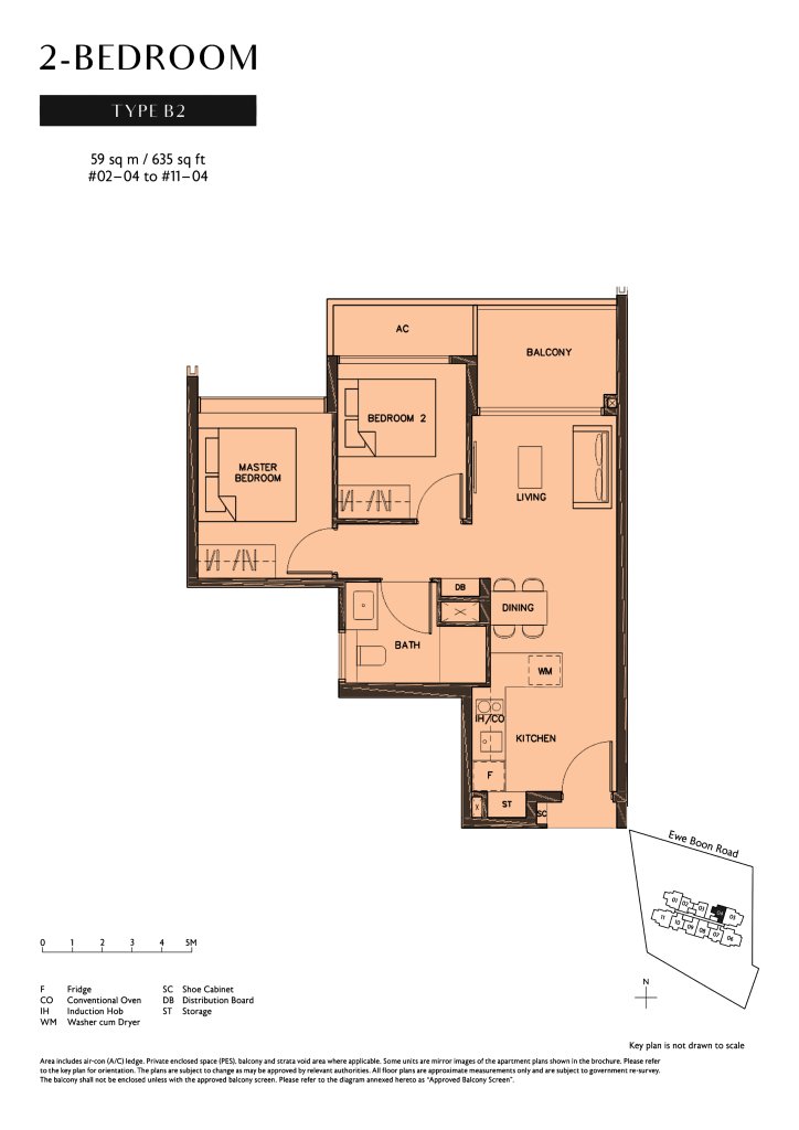 Juniper Hill floor plan 635 sqft Type B2