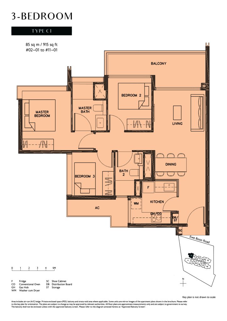 Juniper Hill floor plan 915 sqft Type C1