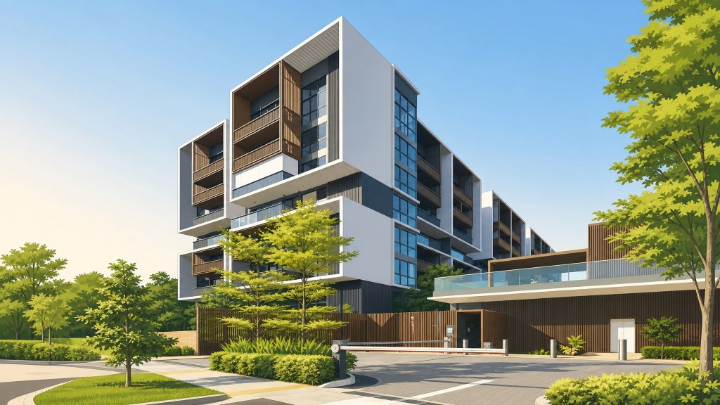 Kandis Residence blocks and entrance canopy