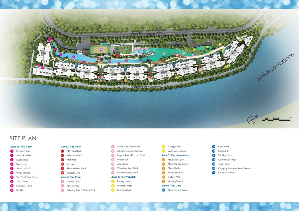 Kingsford Waterbay site plan, Hougang, Singapore