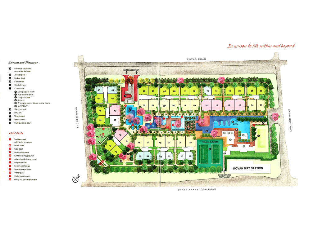 Kovan Melody site plan, Hougang, Singapore