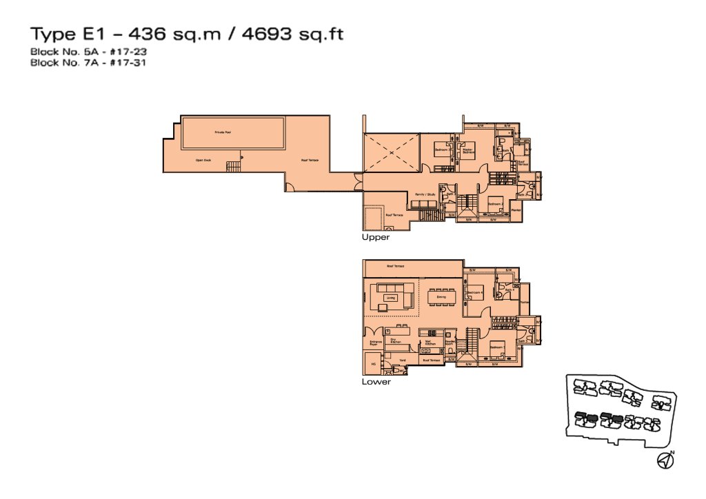 Kovan Residences floor plan Type E1, 4693 sqft, Hougang, Singapore