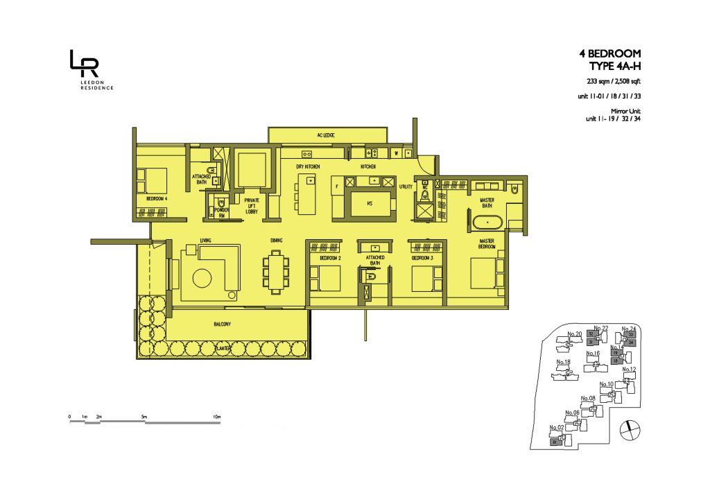 Leedon Residence floor plan 2,508 sqft Type 4A