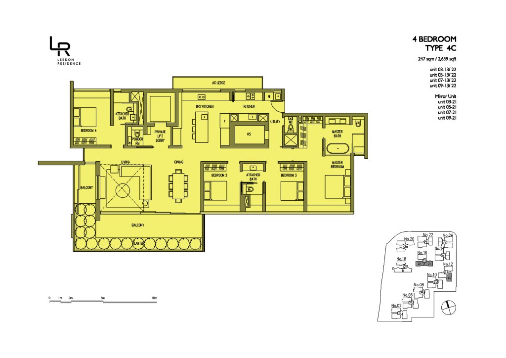 Leedon Residence floor plan 2,659 sqft Type 4C