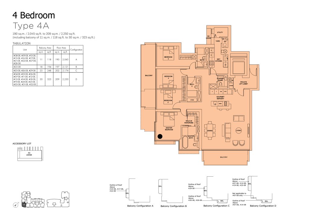 Marina One Residences floor plan 2,045 sqft Type 4A
