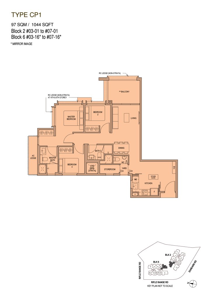 Mayfair Modern floor plan 1,044 sqft Type CP1