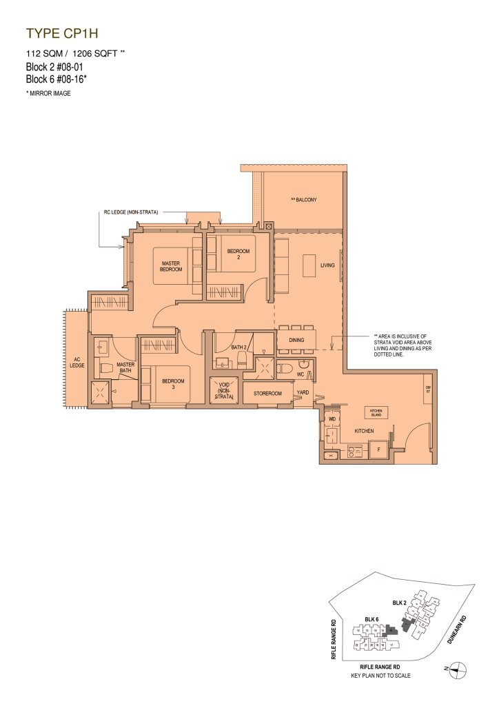 Mayfair Modern floor plan 1,206 sqft Type CP1H