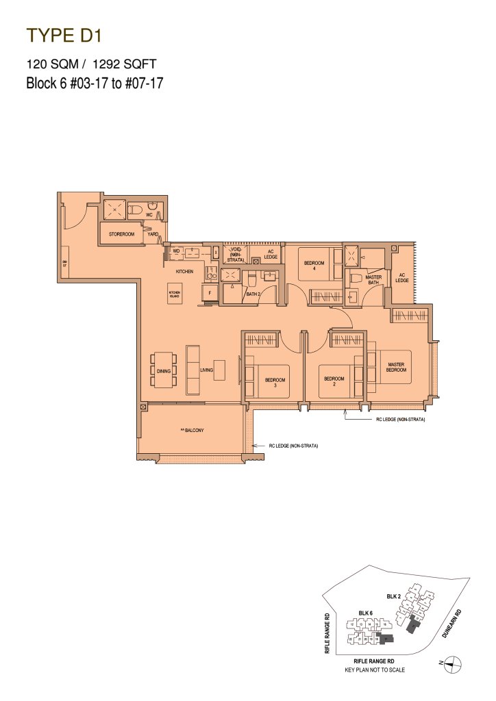 Mayfair Modern floor plan 1,292 sqft Type D1