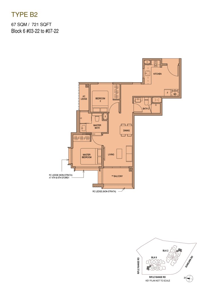 Mayfair Modern floor plan 721 sqft Type B2