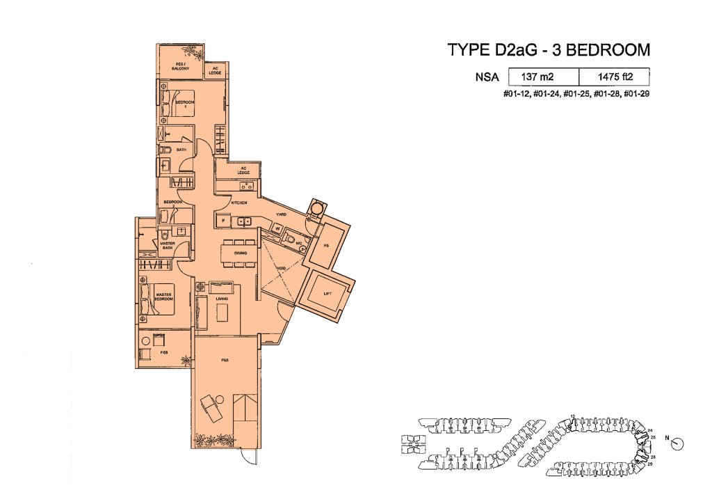 Meadows @ Peirce floor plan 1,475 sqft Type Type D2aG
