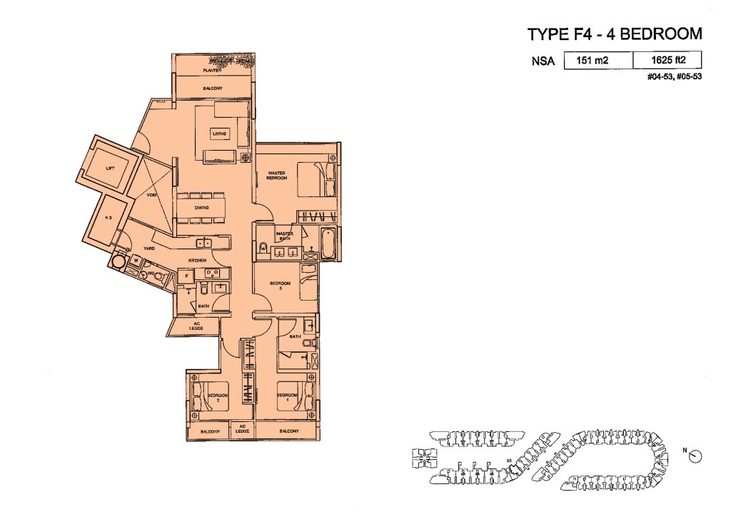 Meadows @ Peirce floor plan 1,625 sqft Type Type F4