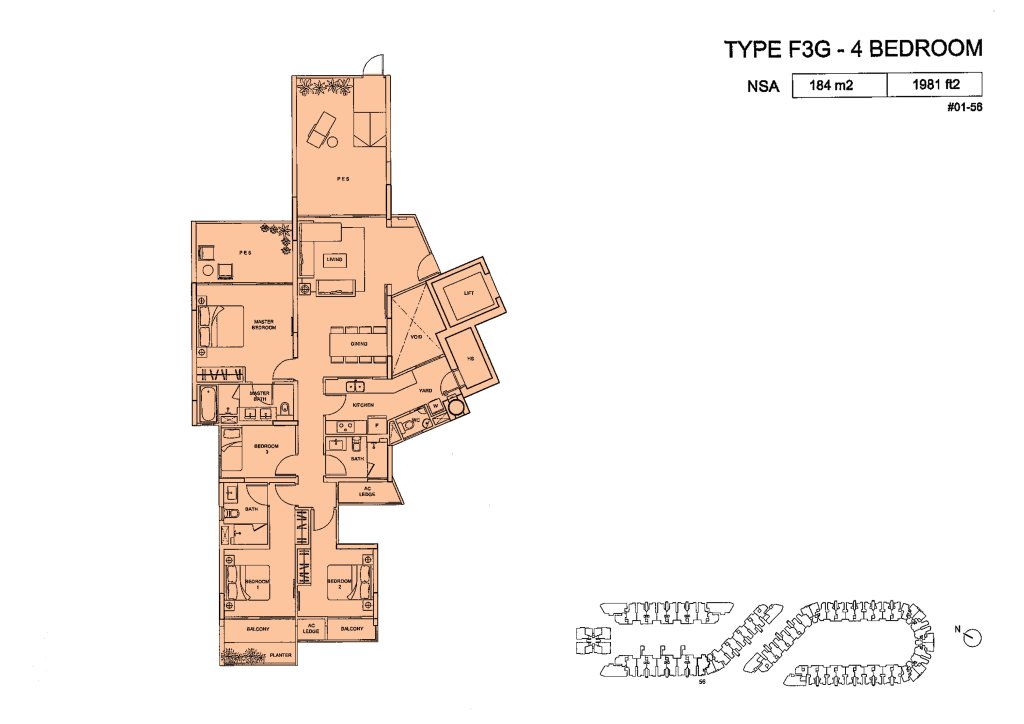 Meadows @ Peirce floor plan 1,981 sqft Type Type F3G