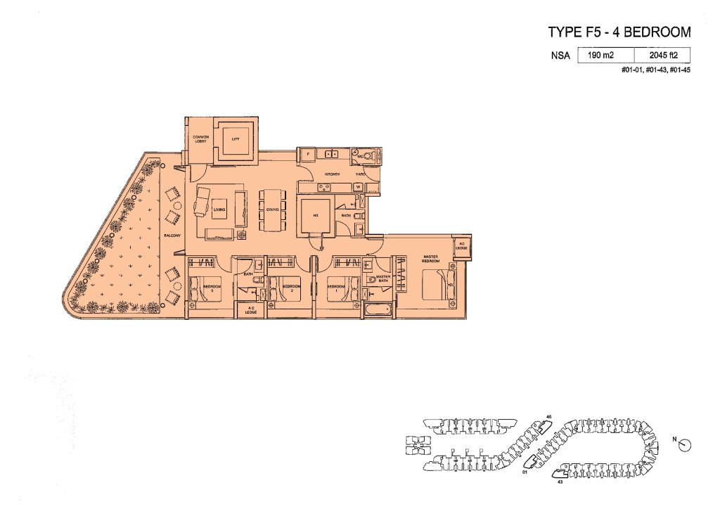 Meadows @ Peirce floor plan 2,045 sqft Type Type F5