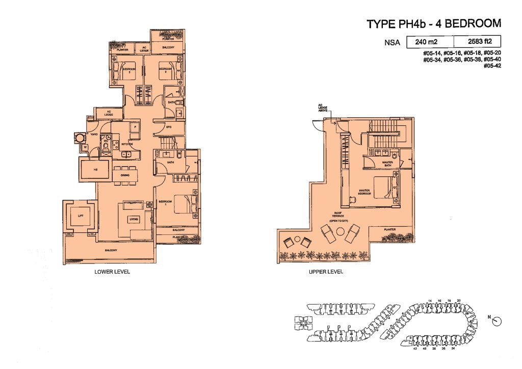 Meadows @ Peirce floor plan 2,583 sqft Type Type PH4b