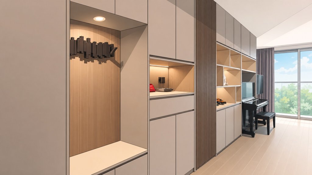 Mi Casa wardrobe and living area interior