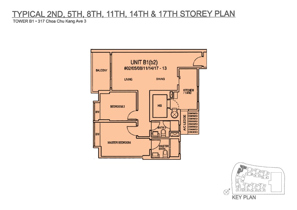 Mi Casa floor plan 990 sqft Type B1(b2)