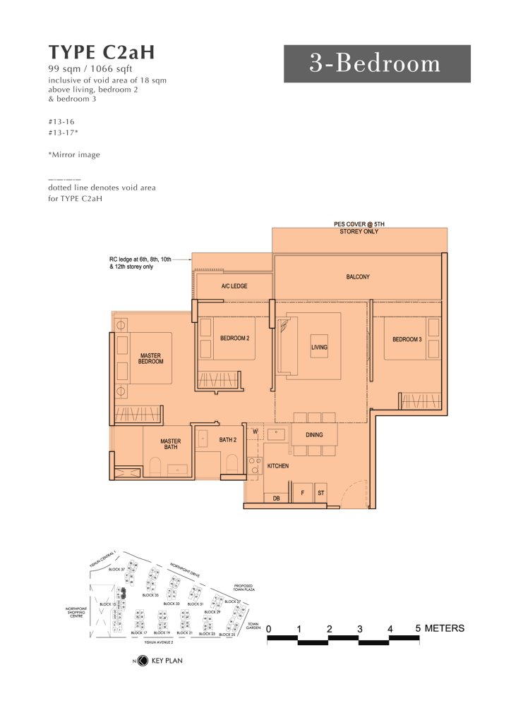 North Park Residences floor plan 1,066 sqft Type C2aH