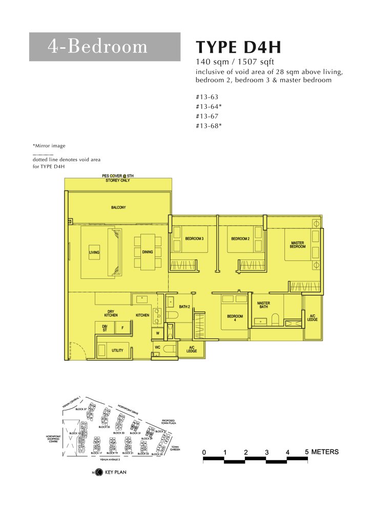 North Park Residences floor plan 1,507 sqft Type D4H
