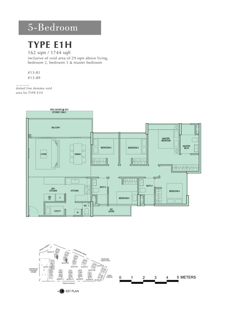 North Park Residences floor plan 1,744 sqft Type E 1H