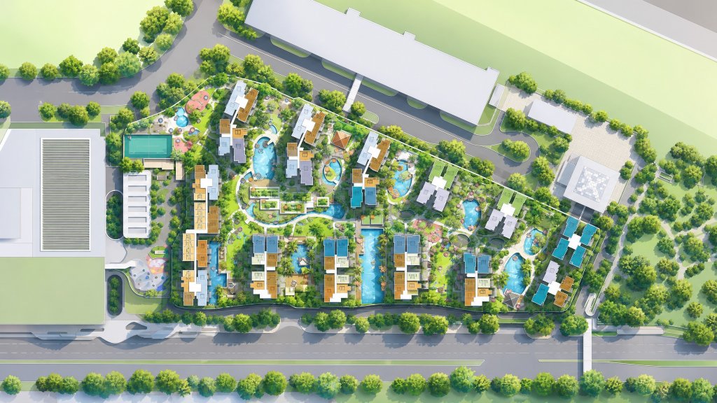 North Park Residences aerial illustration of the site and facilities