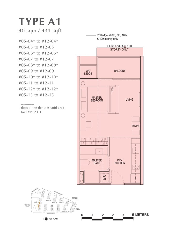 North Park Residences floor plan 431 sqft Type A1