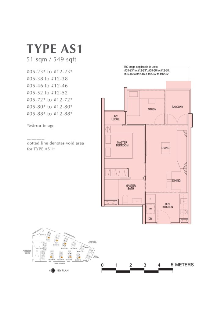 North Park Residences floor plan 549 sqft Type AS1