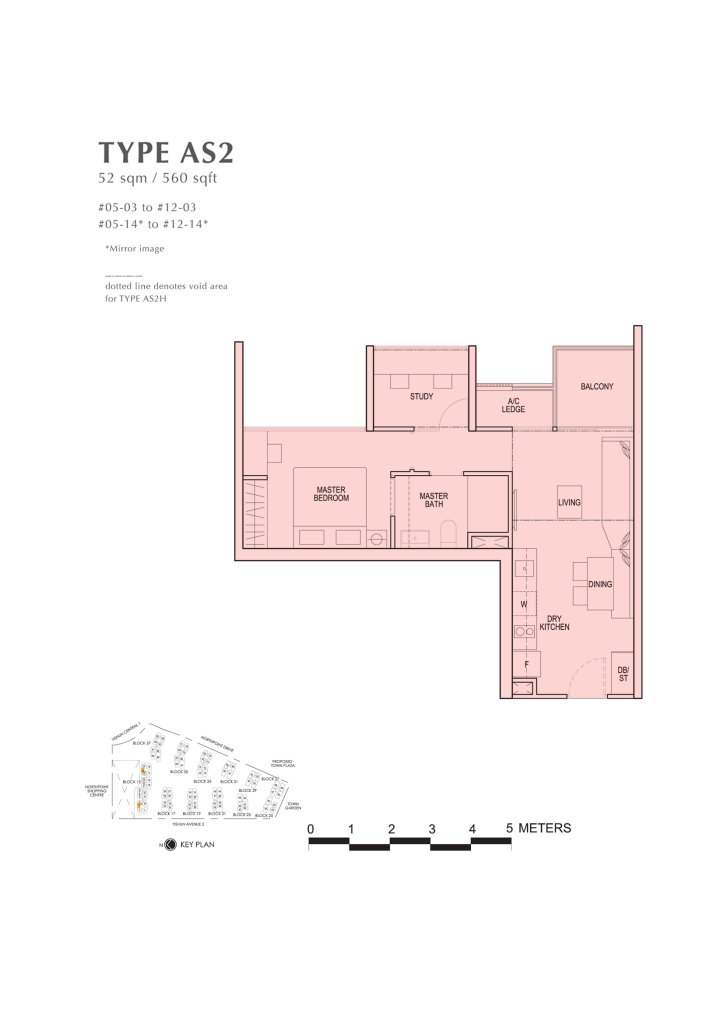 North Park Residences floor plan 560 sqft Type AS2