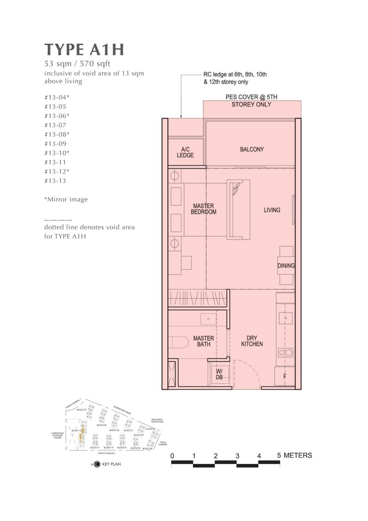 North Park Residences floor plan 570 sqft Type A1H